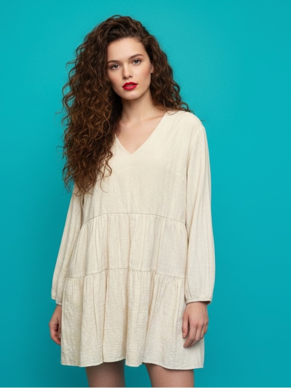 Fancyinn London Lined Pockets Cotton Blend Long Sleeve Dress Size L